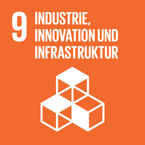 Grafik „Industrie, Innovation und Infrastruktur“, Ziel Nr. 9 Nachhaltiger Entwicklung der Vereinten Nationen